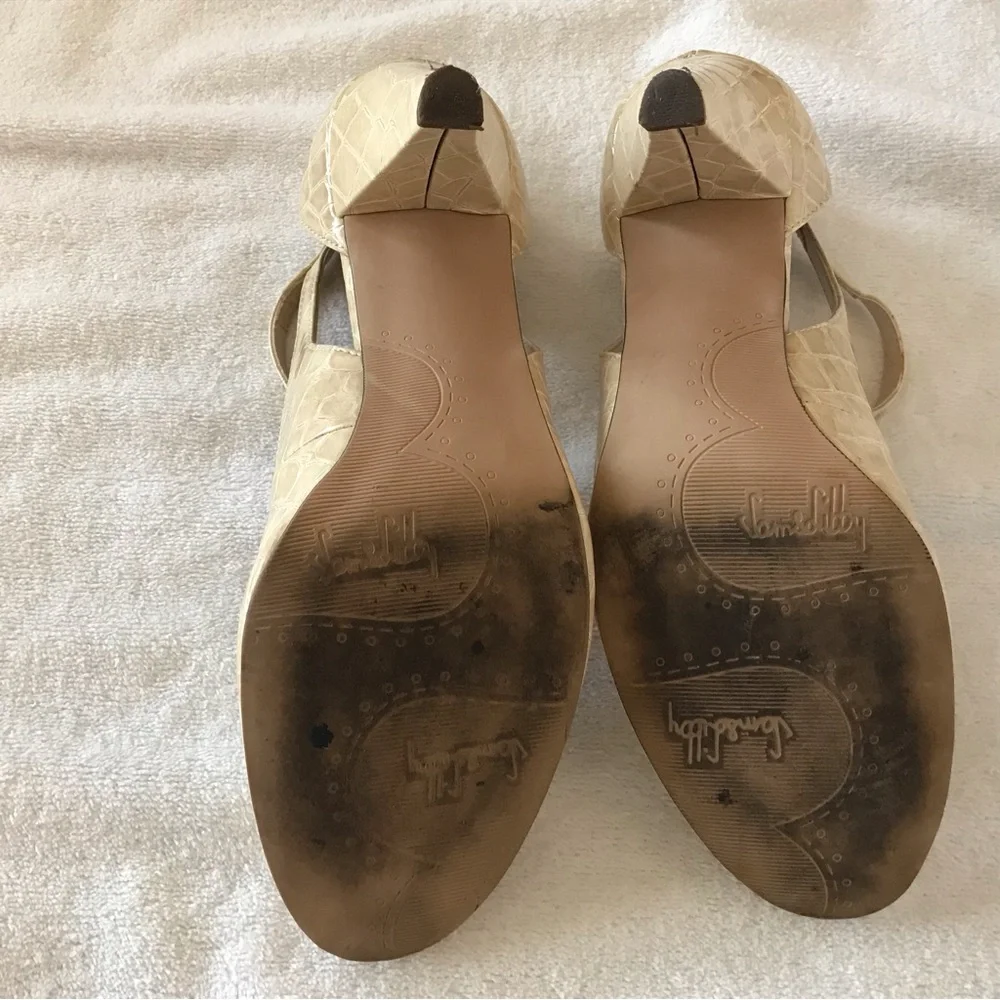 🌼Sam & Libby Shoes 3 1/2 inch heels size 7.5 M beige tan neutral color.